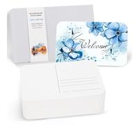 PATIKIL 100 Sheets Watercolor Postcards, 100% Cotton 4x6 Inch Blank Rounded Corners Water Color Paper Post Cards Hot Pressed for Mailing Art Painting Drawing, 140lb/300 GSM(White Box)