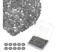 PATIKIL 1000 Pcs Dark Gray Polymer Clay Round Beads, 6x1 mm, DIY Jewelry Making Kit