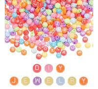 PATIKIL 1000 Pcs Letter Beads, 4x7mm Acrylic Alphabet Beads Friendship Bracelet DIY Kit for Bracelets Jewelry Making Supplies, Rainbow