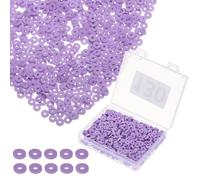 PATIKIL 1000 Pcs Light Purple Polymer Clay Round Beads, 6x1 mm, DIY Jewelry Making Kit