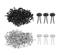 PATIKIL 1000 PCS Mini Brads, 5 x 9 mm Brass Paper Fasteners Round Head Metal Brads for Paper Crafts Art Scrapbooking DIY Supplies, Silver/Black