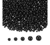 PATIKIL 1000 Pcs No Hole Pearls, 3mm 4mm 5mm 6mm 8mm Mini Round Faux Pearl for Art Crafts Jewelry Making Nail Vase Filler Birthday Wedding Party, Black