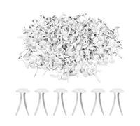PATIKIL 1000 PCS Paper Brass Fasteners Split Pins Pastel Mini Metal Brads Round Head Plated Fastener for Craft Art Scrapbooking DIY Supplies, White, 6 x 12 mm