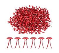 PATIKIL 1000 PCS Paper Brass Fasteners Split Pins Pastel Mini Metal Brads Round Head Plated Fastener for Craft Art Scrapbooking DIY Supplies, Red, 8 x 15 mm