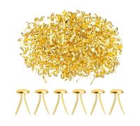 PATIKIL 1000 PCS Paper Brass Fasteners Split Pins Pastel Mini Metal Brads Round Head Plated Fastener for Craft Art Scrapbooking DIY Supplies, Gold, 6 x 12 mm