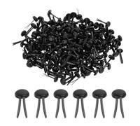 PATIKIL 1000 PCS Paper Brass Fasteners Split Pins Pastel Mini Metal Brads Round Head Plated Fastener for Craft Art Scrapbooking DIY Supplies, Black, 5 x 9 mm