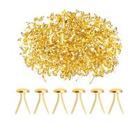 PATIKIL 1000 PCS Paper Brass Fasteners Split Pins Pastel Mini Metal Brads Round Head Plated Fastener for Craft Art Scrapbooking DIY Supplies, Gold, 8 x 15 mm