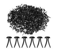PATIKIL 1000 PCS Paper Brass Fasteners Split Pins Pastel Mini Metal Brads Round Head Plated Fastener for Craft Art Scrapbooking DIY Supplies, Black, 8 x 15 mm