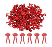 PATIKIL 1000 PCS Paper Brass Fasteners Split Pins Pastel Mini Metal Brads Round Head Plated Fastener for Craft Art Scrapbooking DIY Supplies, Red, 5 x 9 mm