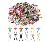 PATIKIL 1000 PCS Paper Brass Fasteners Split Pins Pastel Mini Metal Brads Round Head Plated Fastener for Craft Art Scrapbooking DIY Supplies, Mixed Color, 8 x 15 mm
