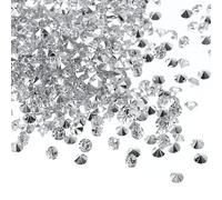 PATIKIL 10000 Pieces Clear Acrylic Diamonds Vase Fillers 3mm Wedding Table Scatter Crystals Diamond Fake Confetti Gems for Party Wedding Decor Photography Props, Silver Clear