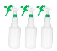 PATIKIL 1000ml/32oz Plastic Spray Bottles, 3pcs Adjustable Nozzle Leak Proof Empty Water Mist Stream Sprayer for Cleaning Solutions Plants Hair, Green