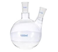 PATIKIL 1000ml Boiling Flask, 3.3 Borosilicate Glass 2 Neck Round Bottom Flask Heavy Wall with 24/40 Standard Taper Outer Joint for Laboratory, Clear