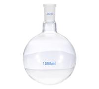 PATIKIL 1000ml Boiling Flask, 3.3 Borosilicate Glass Single Neck Round Bottom Flask Heavy Wall with 24/40 Standard Taper Outer Joint for Laboratory, Clear