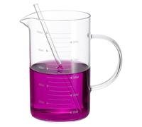 PATIKIL 1000ml Glass Measuring Cup, Borosilicate Glass Beaker Graduated Liquid Measure Cups with Straw V-Shaped Spout for Kitchen Drinking Restaurant, White Printed Scale