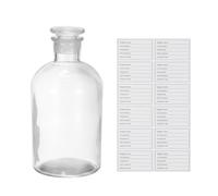 PATIKIL 1000ml Glass Reagent Bottle, Narrow Mouth Reagent Media Storage Bottle with Ground Stopper for Lab Water Reagent Liquids Chemistry Science Vase Perfume, Clear(35.2 oz)