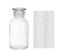 PATIKIL 1000ml Glass Reagent Bottle, Wide Mouth Reagent Media Storage Bottle with Ground Stopper for Lab Water Reagent Liquids Chemistry Science Vase Perfume, Clear(35.2oz)