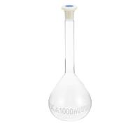 PATIKIL 1000ml Volumetric Flask, 3.3 Borosilicate Glass Graduated Volumetric Measuring Flask with Plug Cap Tolerance 0.4ml for Lab Experiment, Clear