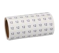 PATIKIL 1000pcs 0.4" Number Stickers, Mini Number 12 Sticker Numbers Labels Round Small Vinyl Self Adhesive Label Circle Decals 1 Roll Dots for Photo Album Poster Organize Inventory, Black