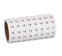 PATIKIL 1000pcs 0.4" Number Stickers, Mini Number 14 Sticker Numbers Labels Round Small Vinyl Self Adhesive Label Circle Decals 1 Roll Dots for Photo Album Poster Organize Inventory, Black