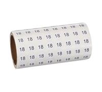 PATIKIL 1000pcs 0.4" Number Stickers, Mini Number 18 Sticker Numbers Labels Round Small Vinyl Self Adhesive Label Circle Decals 1 Roll Dots for Photo Album Poster Organize Inventory, Black