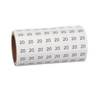 PATIKIL 1000pcs 0.4" Number Stickers, Mini Number 20 Sticker Numbers Labels Round Small Vinyl Self Adhesive Label Circle Decals 1 Roll Dots for Photo Album Poster Organize Inventory, Black