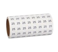 PATIKIL 1000pcs 0.4" Number Stickers, Mini Number 25 Sticker Numbers Labels Round Small Vinyl Self Adhesive Label Circle Decals 1 Roll Dots for Photo Album Poster Organize Inventory, Black