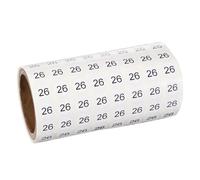 PATIKIL 1000pcs 0.4" Number Stickers, Mini Number 26 Sticker Numbers Labels Round Small Vinyl Self Adhesive Label Circle Decals 1 Roll Dots for Photo Album Poster Organize Inventory, Black