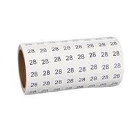PATIKIL 1000pcs 0.4" Number Stickers, Mini Number 28 Sticker Numbers Labels Round Small Vinyl Self Adhesive Label Circle Decals 1 Roll Dots for Photo Album Poster Organize Inventory, Black