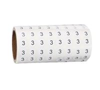PATIKIL 1000pcs 0.4" Number Stickers, Mini Number 3 Sticker Numbers Labels Round Small Vinyl Self Adhesive Label Circle Decals 1 Roll Dots for Photo Album Poster Organize Inventory, Black