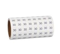 PATIKIL 1000pcs 0.4" Number Stickers, Mini Number 30 Sticker Numbers Labels Round Small Vinyl Self Adhesive Label Circle Decals 1 Roll Dots for Photo Album Poster Organize Inventory, Black