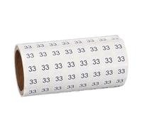 PATIKIL 1000pcs 0.4" Number Stickers, Mini Number 33 Sticker Numbers Labels Round Small Vinyl Self Adhesive Label Circle Decals 1 Roll Dots for Photo Album Poster Organize Inventory, Black