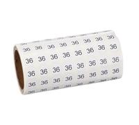 PATIKIL 1000pcs 0.4" Number Stickers, Mini Number 36 Sticker Numbers Labels Round Small Vinyl Self Adhesive Label Circle Decals 1 Roll Dots for Photo Album Poster Organize Inventory, Black