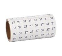 PATIKIL 1000pcs 0.4" Number Stickers, Mini Number 37 Sticker Numbers Labels Round Small Vinyl Self Adhesive Label Circle Decals 1 Roll Dots for Photo Album Poster Organize Inventory, Black