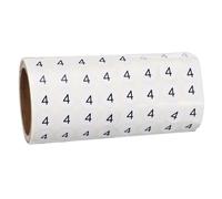 PATIKIL 1000pcs 0.4" Number Stickers, Mini Number 4 Sticker Numbers Labels Round Small Vinyl Self Adhesive Label Circle Decals 1 Roll Dots for Photo Album Poster Organize Inventory, Black