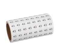 PATIKIL 1000pcs 0.4" Number Stickers, Mini Number 43 Sticker Numbers Labels Round Small Vinyl Self Adhesive Label Circle Decals 1 Roll Dots for Photo Album Poster Organize Inventory, Black