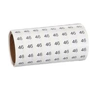 PATIKIL 1000pcs 0.4" Number Stickers, Mini Number 46 Sticker Numbers Labels Round Small Vinyl Self Adhesive Label Circle Decals 1 Roll Dots for Photo Album Poster Organize Inventory, Black