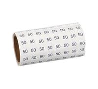 PATIKIL 1000pcs 0.4" Number Stickers, Mini Number 50 Sticker Numbers Labels Round Small Vinyl Self Adhesive Label Circle Decals 1 Roll Dots for Photo Album Poster Organize Inventory, Black