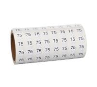 PATIKIL 1000pcs 0.4" Number Stickers, Mini Number 75 Sticker Numbers Labels Round Small Vinyl Self Adhesive Label Circle Decals 1 Roll Dots for Photo Album Poster Organize Inventory, Black