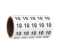 PATIKIL 1000pcs 0.6" Number Stickers, Number 10 Sticker Numbers Labels Round Small Vinyl Self Adhesive Label Circle Decals 1 Roll Dots for Photo Album Poster Organize Inventory, Black