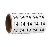 PATIKIL 1000pcs 0.6" Number Stickers, Number 14 Sticker Numbers Labels Round Small Vinyl Self Adhesive Label Circle Decals 1 Roll Dots for Photo Album Poster Organize Inventory, Black
