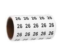 PATIKIL 1000pcs 0.6" Number Stickers, Number 26 Sticker Numbers Labels Round Small Vinyl Self Adhesive Label Circle Decals 1 Roll Dots for Photo Album Poster Organize Inventory, Black