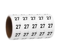 PATIKIL 1000pcs 0.6" Number Stickers, Number 27 Sticker Numbers Labels Round Small Vinyl Self Adhesive Label Circle Decals 1 Roll Dots for Photo Album Poster Organize Inventory, Black