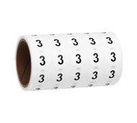 PATIKIL 1000pcs 0.6" Number Stickers, Number 3 Sticker Numbers Labels Round Small Vinyl Self Adhesive Label Circle Decals 1 Roll Dots for Photo Album Poster Organize Inventory, Black