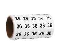 PATIKIL 1000pcs 0.6" Number Stickers, Number 36 Sticker Numbers Labels Round Small Vinyl Self Adhesive Label Circle Decals 1 Roll Dots for Photo Album Poster Organize Inventory, Black