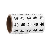 PATIKIL 1000pcs 0.6" Number Stickers, Number 40 Sticker Numbers Labels Round Small Vinyl Self Adhesive Label Circle Decals 1 Roll Dots for Photo Album Poster Organize Inventory, Black
