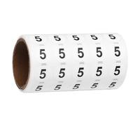 PATIKIL 1000pcs 0.6" Number Stickers, Number 5 Sticker Numbers Labels Round Small Vinyl Self Adhesive Label Circle Decals 1 Roll Dots for Photo Album Poster Organize Inventory, Black