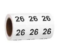PATIKIL 1000pcs 1.2" Number Stickers, Number 26 Sticker Numbers Labels Round Small Vinyl Self Adhesive Label Circle Decals 1 Roll Dots for Photo Album Poster Organize Inventory, Black