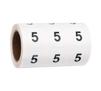 PATIKIL 1000pcs 1.2" Number Stickers, Number 5 Sticker Numbers Labels Round Small Vinyl Self Adhesive Label Circle Decals 1 Roll Dots for Photo Album Poster Organize Inventory, Black