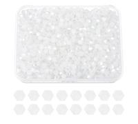 PATIKIL 1000pcs 3mm Bicone Glass Crystal Beads, Faceted Glass Spacer Beads with Box for Jewelry Making Bracelet Necklace Earrings DIY Suncatcher Craft, Pure White AB